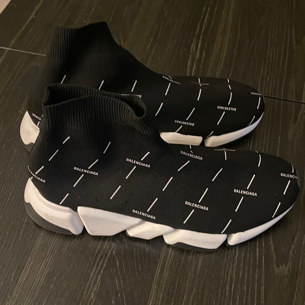 Almost new Balenciaga sock shoes, black and white, size 10 US mens.